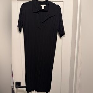Midi colar dress with side slits